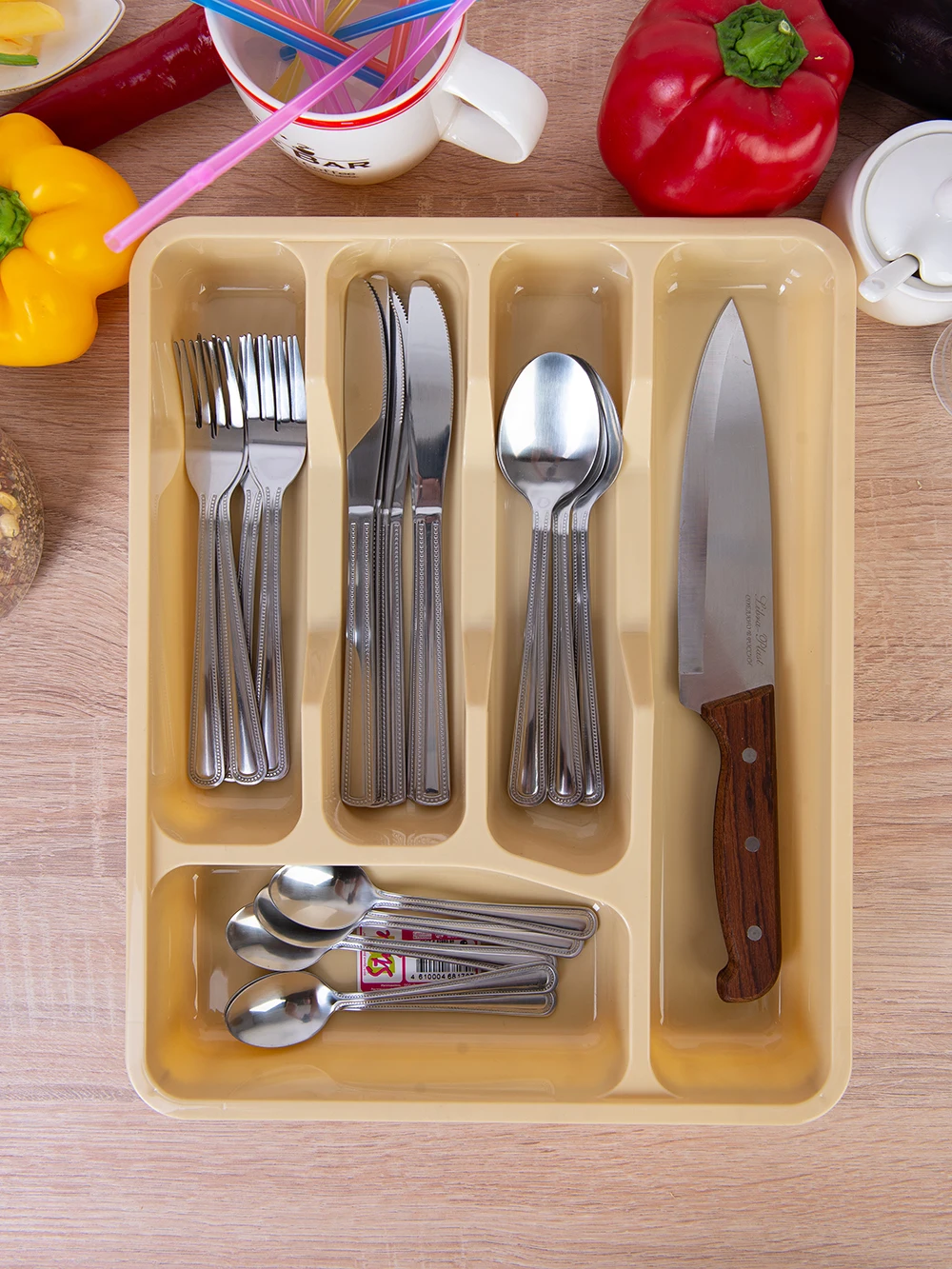 Cutlery Tray Spoon and Fork Storage Kitchen accessories Knife Organizer Liner Dish Dryer for Drawer Accessories with Separation | Дом и сад