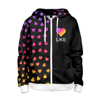 

Children's sweatshirt 3D with a zipper like (likee)-Hearts