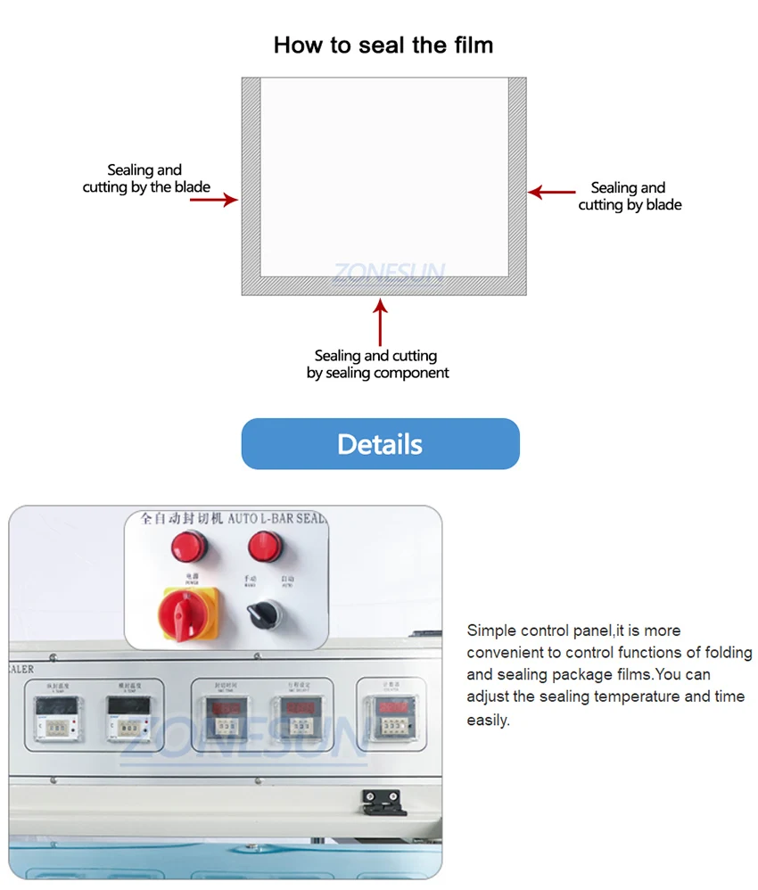 ZONEPACK ZS-SPL1 Автоматическая картонная коробка Обувь Бутылка для домашних животных ПВХ PP PE POF Пленка Тепловой туннель Термоусадочная упаковка Машина для запечатывания упаковки
