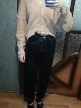 Vaqueros Mujer-Encuentro de estilo coreano limpiando pantalones Denim Vintage negro sólido alto cintura otoño Baggy Chic Ulzzang calle Casual