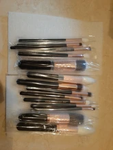 Jessup-Juego de brochas de maquillaje, base en polvo, sombra de ojos, oro rosa/Negro, 6 uds.-25 uds.