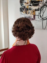 Peluca completa de cabello sintético para mujer, rizos oscuros cortos, pelucas espesas para el día a día
