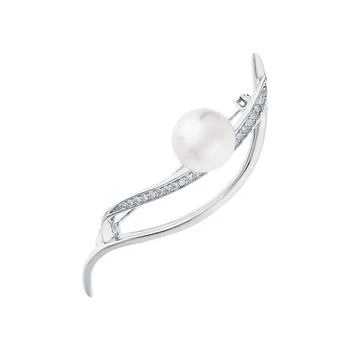 

Silver brooch with cubic zirconia and pearls sunlight sample 925