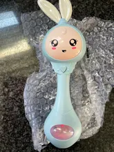 Destellos musicales para bebés, sonajero mordedor, juguetes con campanas de mano de conejo, mordedor móvil para bebés, chupete de lágrimas para bebés, juguetes educativos para edades tempranas de 0 a 12M