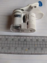 Clip Microscope Magnifying Glass Cell-Phone-Clip Uv-Light Focusing Jewelry 60X LED 