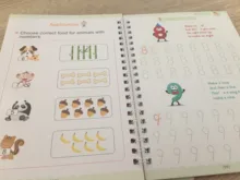Libros mágicos reutilizables para niños, kit de escritura de caligrafía 3D, escritura de números en inglés, práctica mágica, 4 unidades