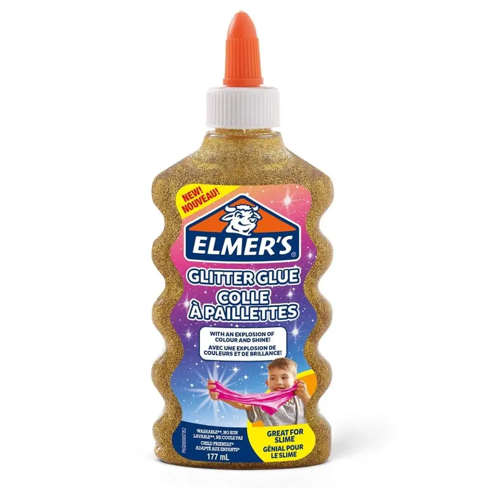 Клей Elmers Glitter Glue золотой 177 мл|Пластилин| |
