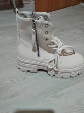 COOTELILI-Botines de punta redonda con cremallera y cordones para mujer, zapatos de moda, antideslizantes, con tacón de 5,5 cm, 2020