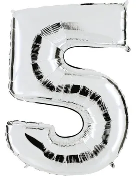 

Balloon Number 5 of 100cm Silver-Foil Polyamide-G095S