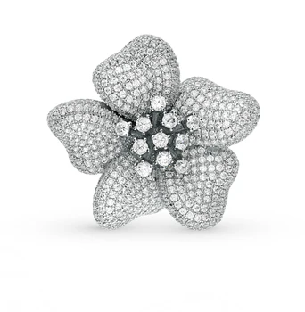 

Silver brooch with cubic zirconia sunlight sample 925 test
