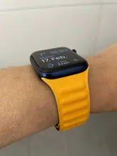 Correa de enlace de cuero para Apple watch, banda de 44mm, 40mm, 38mm, 42mm, pulsera de bucle magnético original, iWatch seires 3, 5, 4, 6 SE