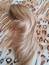 Synthetic-Wig Wavy Hair Side-Bangs Heat-Resistant Cosplay Golden-Blonde Layered Natural