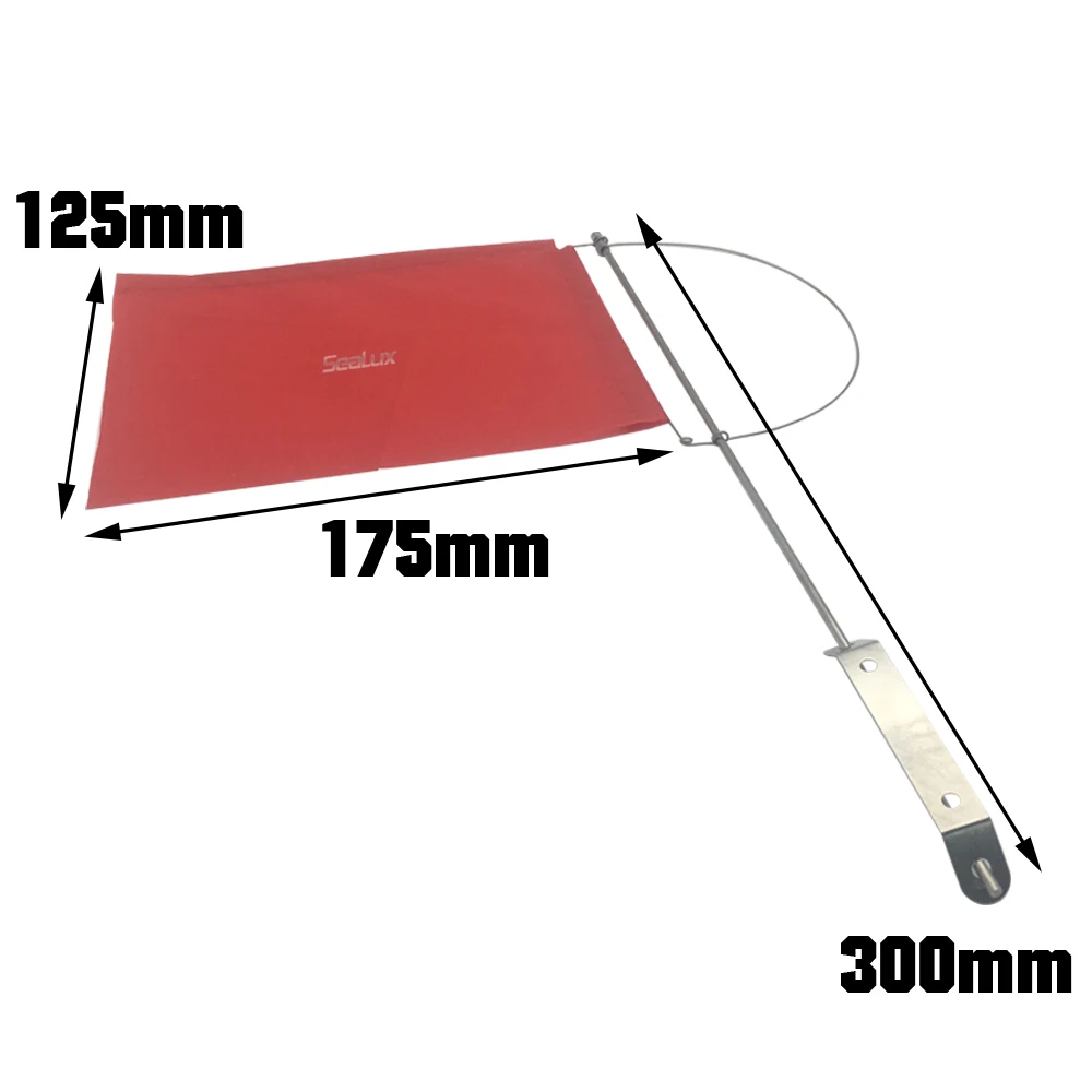 Sealux Kleine 130 mm x 100 mm Windwimpelstruktur mit roter Nylonflagge Windanzeige für Marine, Boot, Yacht – Detail 3
