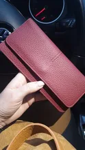 Women Wallet Card-Holder Coin-Purse Zipper Female Long Solid-Color Genuine-Leather Fashion