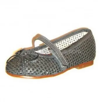

Manoletinas gray leather, Conguitos