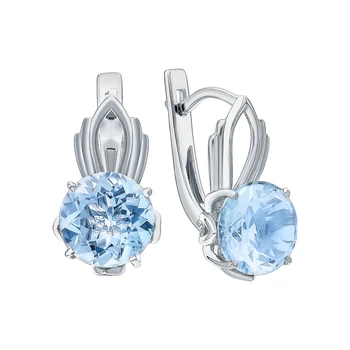 

Silver earrings with Topaz sunlight sample 925