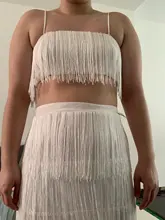 Tobinoone 2021 nuevo mujeres verano borla elegante vestido Club vestido de fiesta Sexy hombro embellecido con borlas Mini vestido