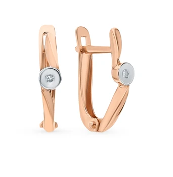 

Gold earrings with diamonds sunlight sample 585