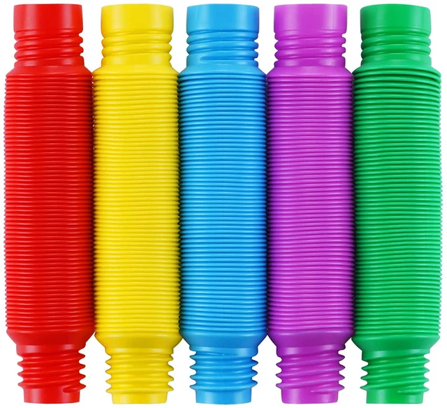Huge POP Tube Color Corrugated Stretch Plastic Tube DIY Vent Relief Fidget Sensory Toy For Kids 3-5 Anxiety & Stress Toy XL Tube 1
