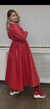 Trench-Coat Skirted Maxi Nerazzurri Long-Sleeve Extra Black Plus-Size Women Fashion Red