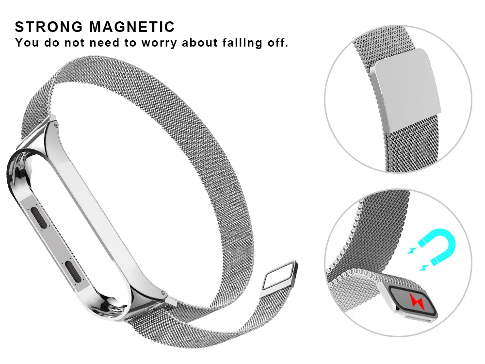 Wristband Metal Stainless Steel Strap For Xiaomi Mi Band 3 4 Wrist Watch Strap For Xiaomi Miband 3 4 Bracelet For Mi Band 3