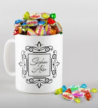 

Personalized Is Mug and Haribo Fruitbons Candy Gift Seti-1