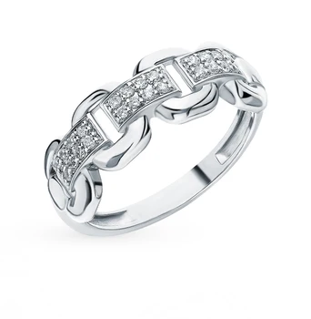 

Silver ring with cubic zirconia sunlight sample 925 test