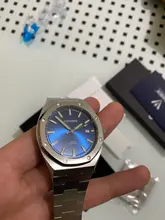 CADISEN 42MM relojes hombres mecánico automático NH35A reloj azul hombres 100M impermeable de la marca de lujo de negocios casuales reloj de pulsera