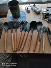Utensils-Set Storage-Box Spatula Spoon Kitchen-Tools Heat-Resistant-Handle Non-Stick