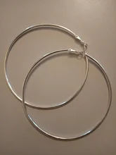 925 Plata de ley pendientes de aro de plata/50/60/70/80mm pendientes círculo de plata esterlina para niña y joyería de las señoras aro redondo