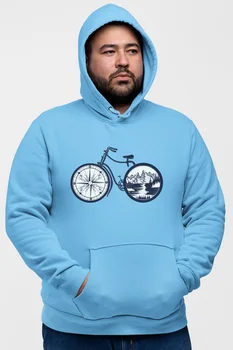 

Angemiel Wear Bicycle Tekerinde Compass Mountain Blue Men 'S Hooded Sweatshirt
