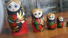 Matryoshka-Muñeca de madera de 5 capas con pintura rusa, muñeco clásico de fresa de la suerte, decoración para el hogar, #38
