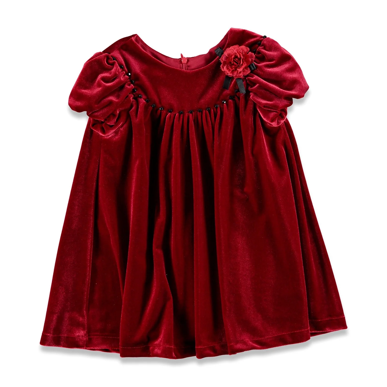 Бархатное платье для маленьких девочек ebebek ChatonDor - Цвет: Красный