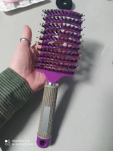 Peine para masaje del cuero cabelludo para mujer, 7 colores, cerdas de nailon, cepillo de pelo rizado húmedo, cepillo de pelo para salón, herramientas de estilo de peluquería