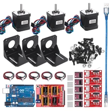 Impresora 3d profesional, Kit CNC + placa UNO R3 + rampas 1,4, interruptor mecánico Endstop + controlador de Motor DRV8825 + motor Nema 17