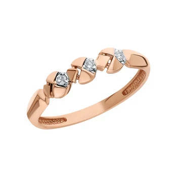 

Gold ring with diamonds sunlight sample 585