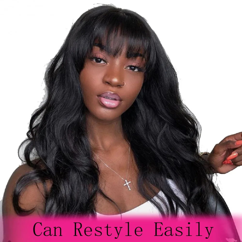 Beaudiva Short Human Hair Wigs with Bang Brazilian Straight Hair Wigs For Black Women Remy Short Bob Human Hair Wigs 10-18Inch