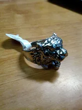 Punk personalidad de los hombres anillo de tigre de los hombres exquisita joyería de titanio anillo de acero (tamaño: 8-11)