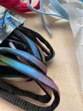 Cordones reflectantes con lentejuelas láser para adultos y niños, pulsera trenzada, para zapatillas de correr, 1 par