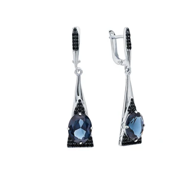 

Silver earrings with nanocrystal and Topaz sunlight sample 925