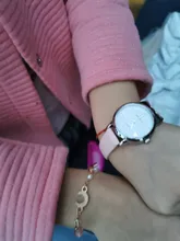 Zegarki Damskie-Reloj de estudiante para mujer, correa de cuero, de pulsera negra, con esfera en forma de corazón, relojes finos baratos