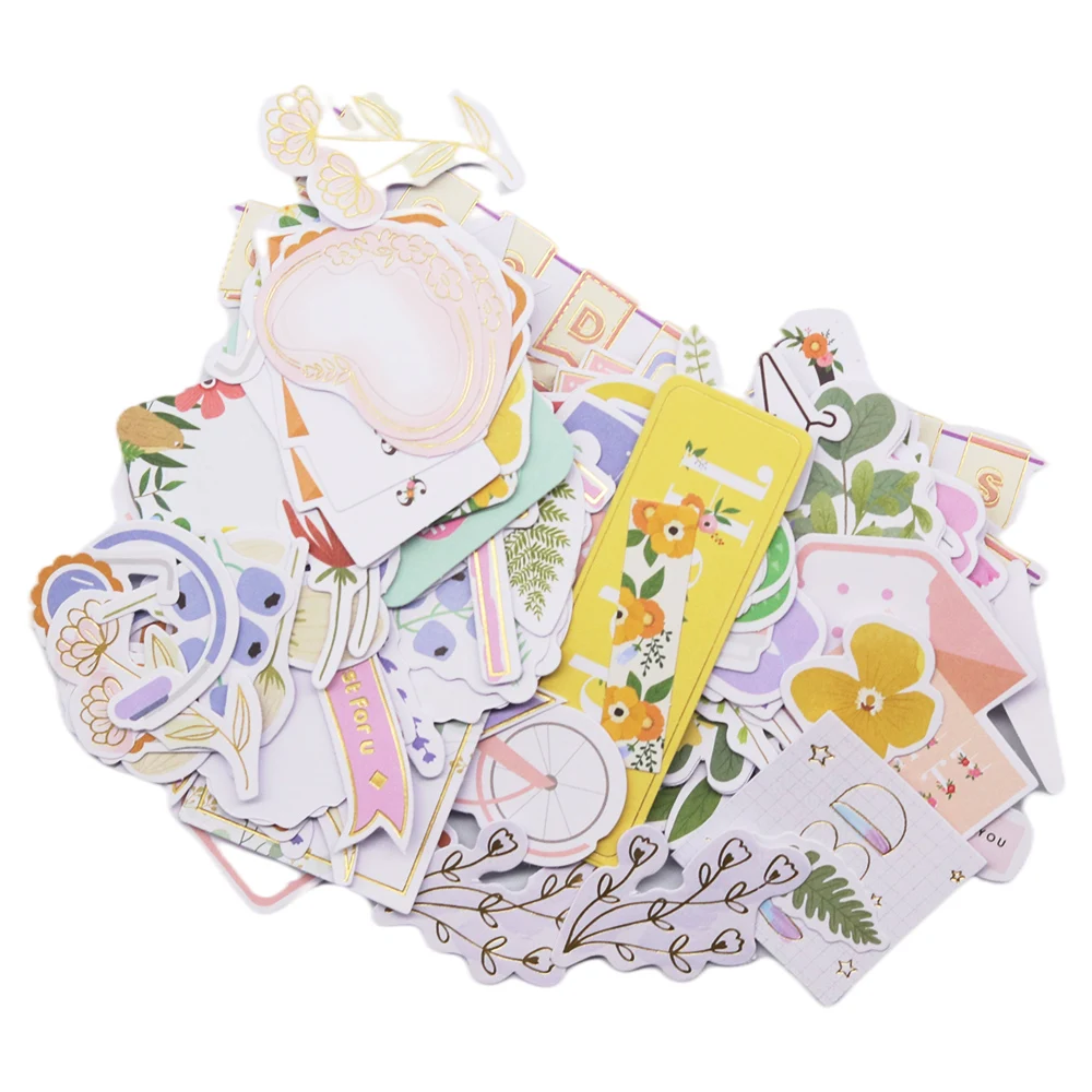 The Creative Path 184pcs Paper Diecuts Shapes Ephemera Embellishments Foil Design DIY Crafts Scrapbooking Cardmaking Journal