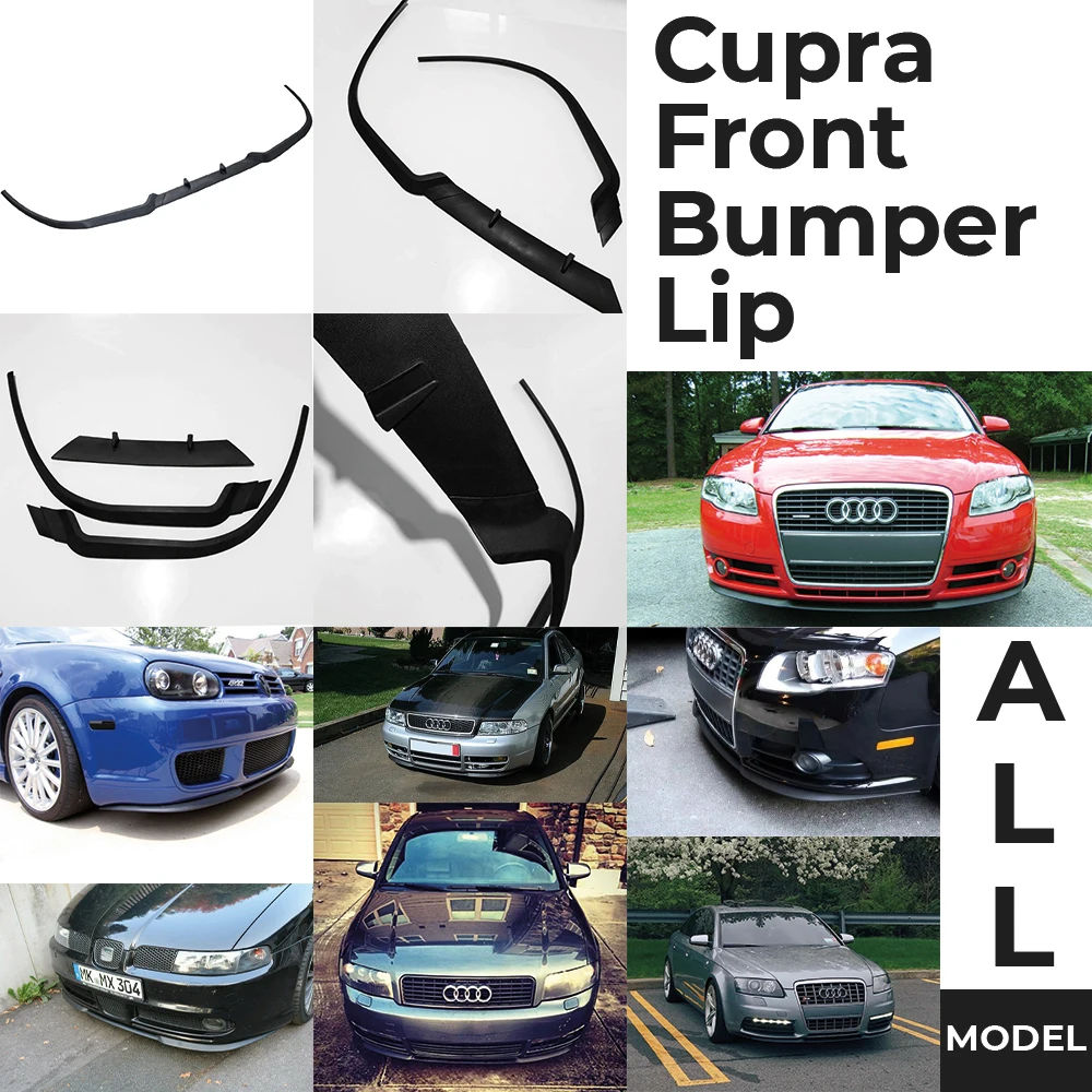 CUPRA Front Bumper Lip 3 Piece Diffuser Spoiler Body Universal Modified Tunning Euro