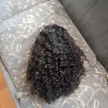 Mishell Rizado corto Bob-pelucas de cabello humano con encaje Frontal 13x4, prearrancado, para mujeres negras, peluca Virgin con ondas de agua profunda