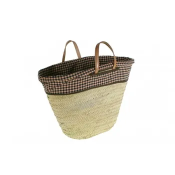 

Carrycot shopping basket medium drawstring leather and fabric Bale. Measures: 35x50x30 cm