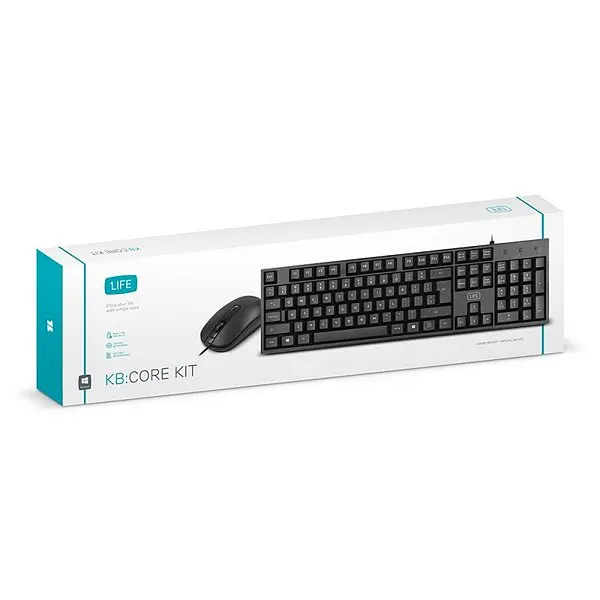 Клавиатура и оптическая мышь 1LIFE 1 ifekbcorekite USB Black