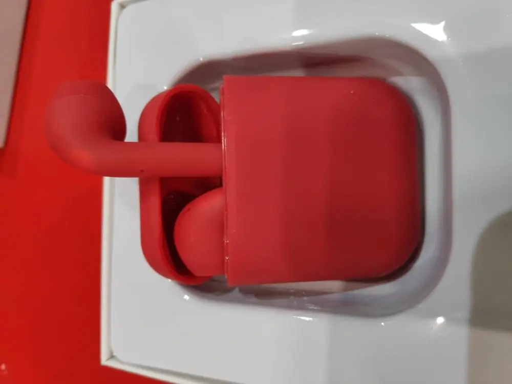 Auriculares inalámbricos bluetooth inPods 12 с помощью губки Макарон 5,0 cajita bateria внешний аккумулятор на Airpods стерео cascos грех кабель сайт peques - Цвет: Красный