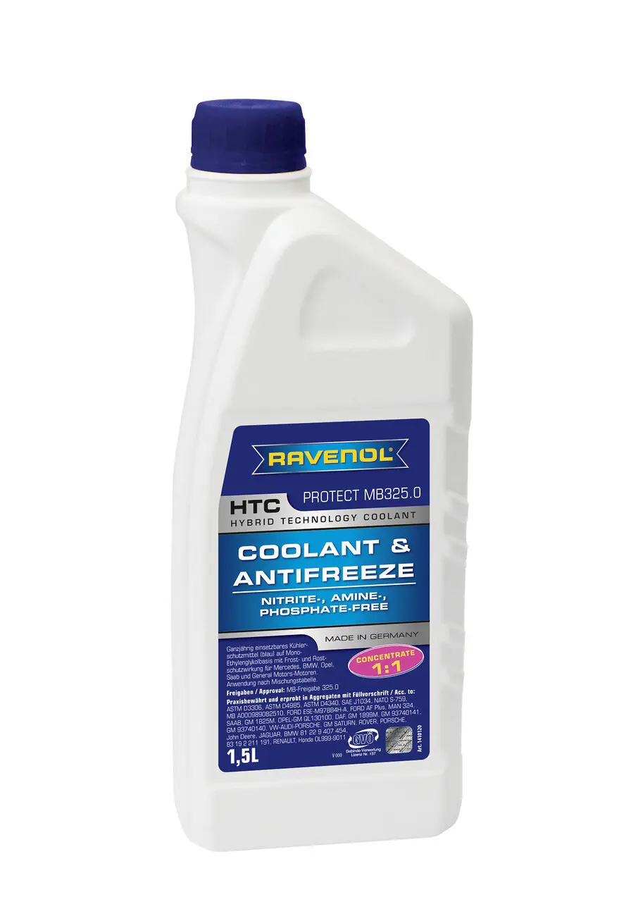 Антифриз концентрат синий RAVENOL HTC Hybrid Techn.Coolant Concent-exclusiv ( 1 5л) | Автомобили и