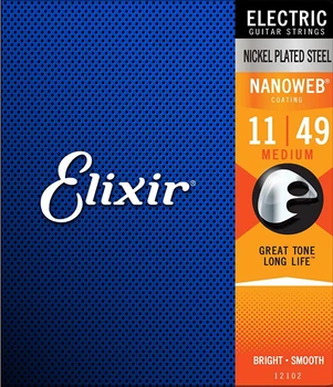 

12102 nanoweb string kit for electric guitar, medium, 11-49, Elixir