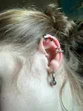 Modyle moda Punk Rock Geometric oreja Cuff para mujeres Vintage plata gemelos unisex Clip pendientes sin Piercing Declaración